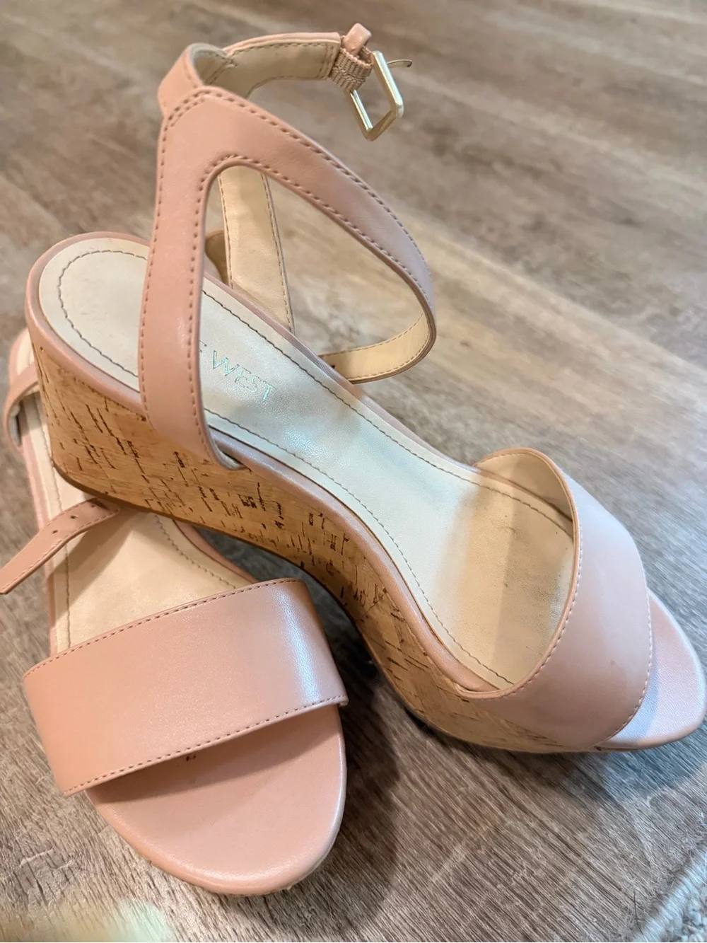 Nine West Blush Pink Ankle Strap Sandals